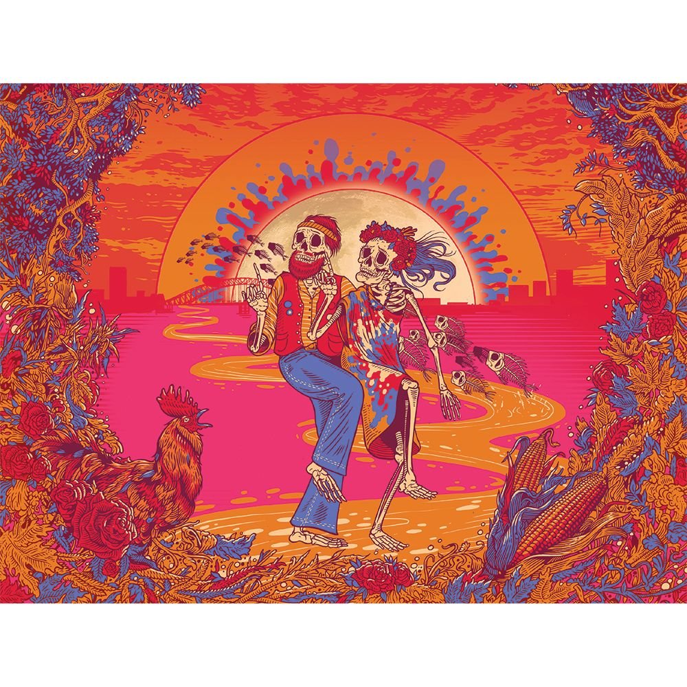 Grateful Dead x Pulsar Inside Print Bent Sherlock Pipe - Glasss Station