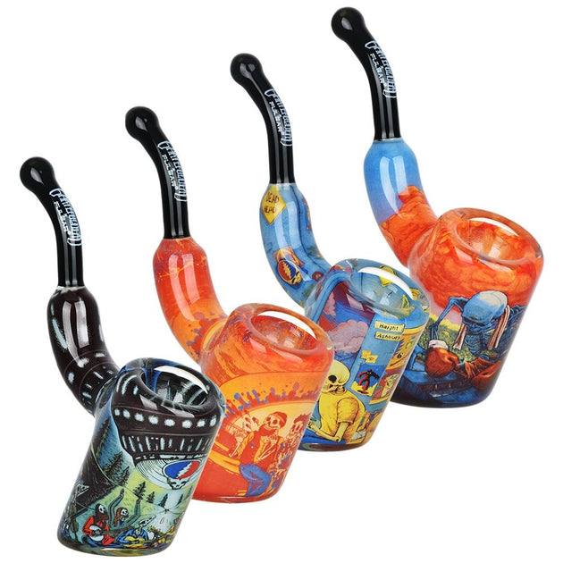 Grateful Dead x Pulsar Inside Print Bent Sherlock Pipe - Glasss Station