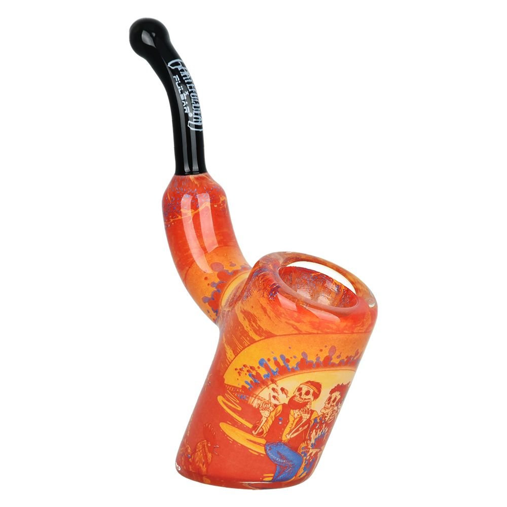 Grateful Dead x Pulsar Inside Print Bent Sherlock Pipe - Glasss Station