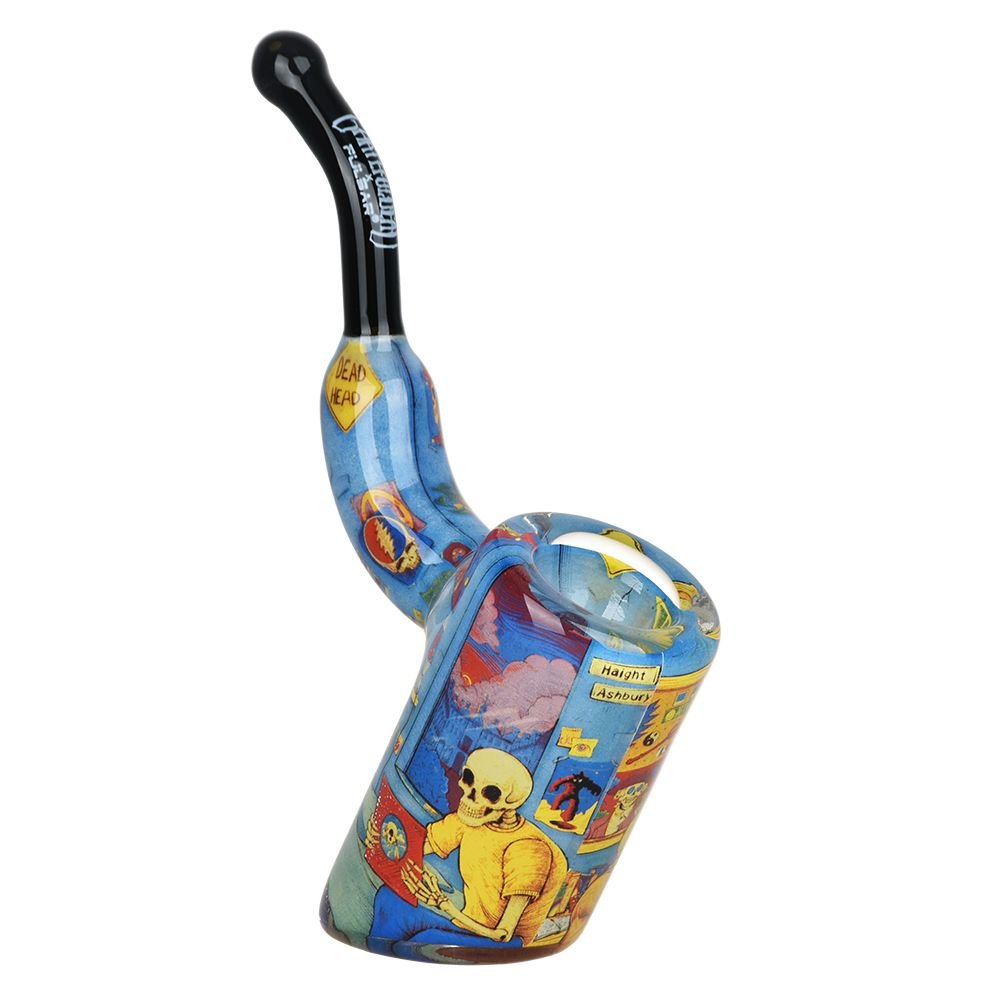 Grateful Dead x Pulsar Inside Print Bent Sherlock Pipe - Glasss Station