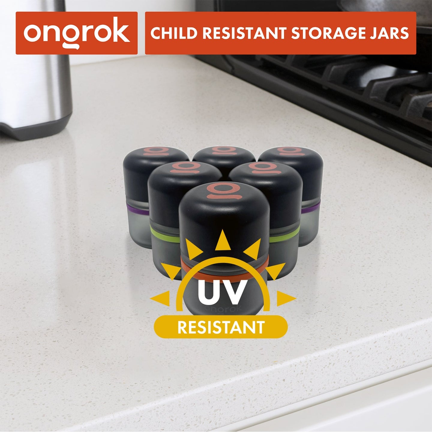 Ongrok 80ml Child Resistant Jar 6 Pack - Glasss Station