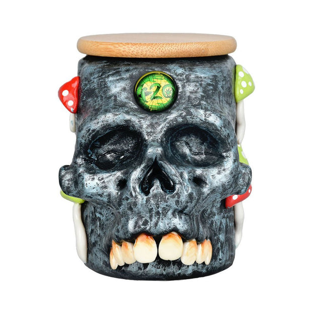 Pulsar Third Eye Shroom Skull Glass Jar - Glasss Station