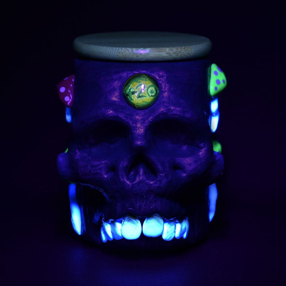 Pulsar Third Eye Shroom Skull Glass Jar - Glasss Station