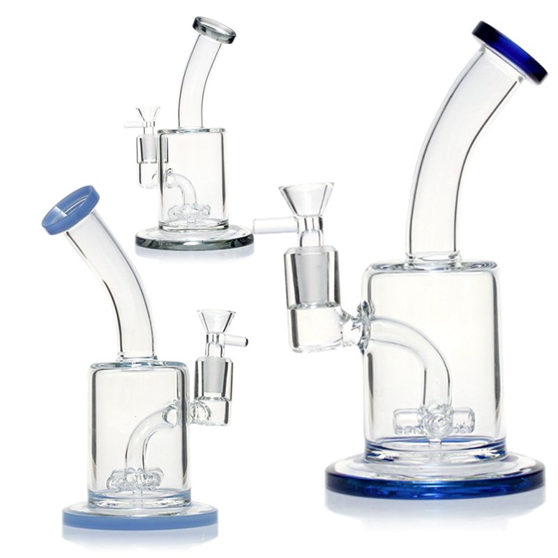 1Stop Glass 8" Slitted Cross Perc Bong - Glasss Station