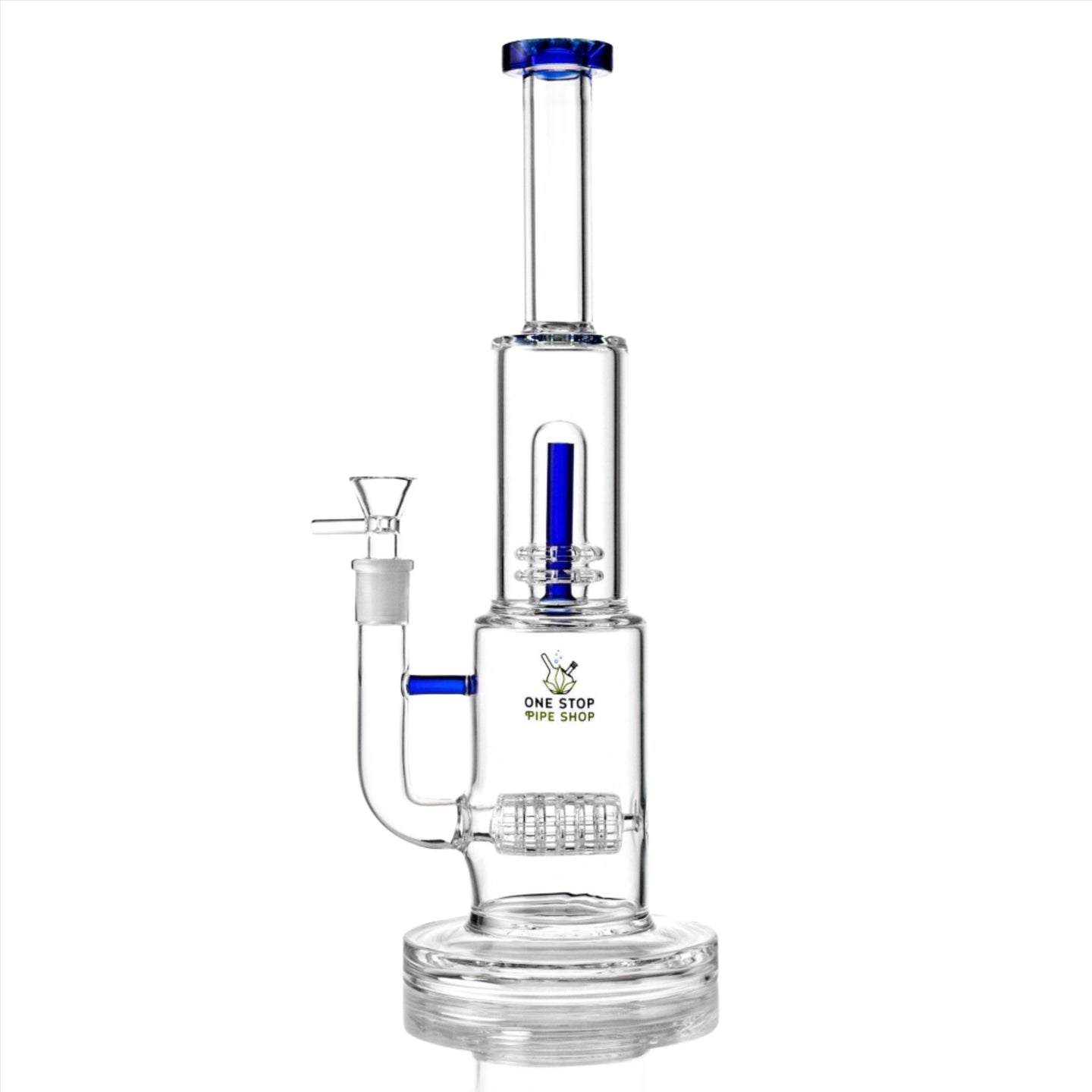 1Stop Glass UFO & Barrel Inline Perc Thick Glass Bong - Glasss Station