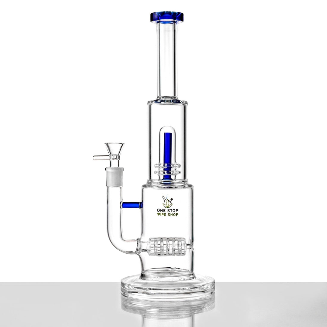 1Stop Glass UFO & Barrel Inline Perc Thick Glass Bong - Glasss Station