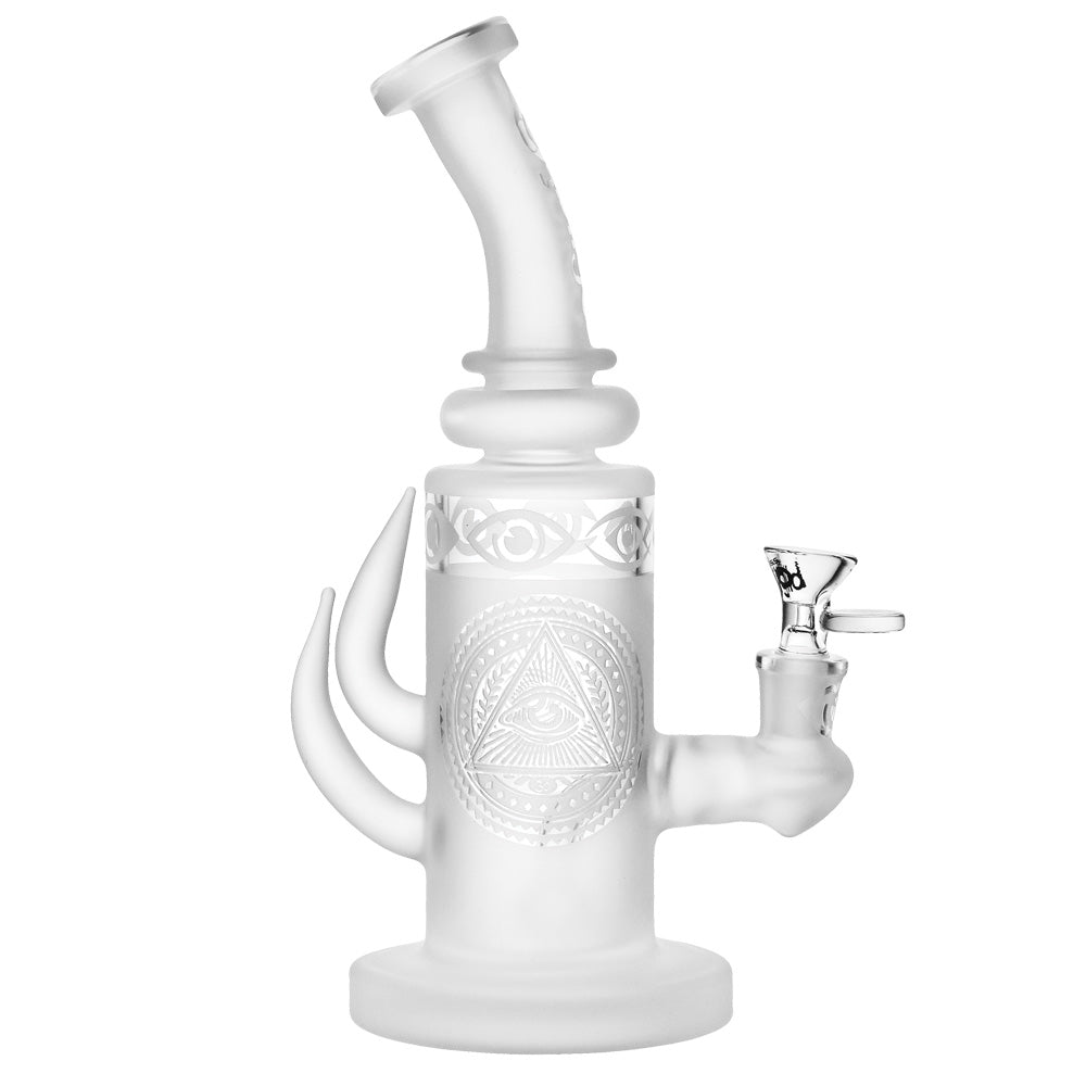BIIGO All-Seeing Eye Frosted 10.25" Water Pipe - Glasss Station