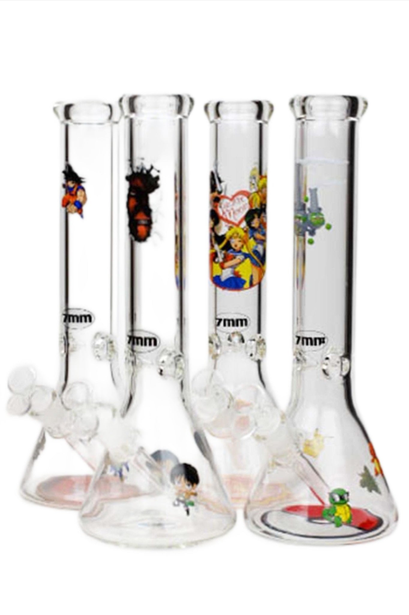 Cartoon 13.5" 7mm Glass Beaker Bong - Glasss Station