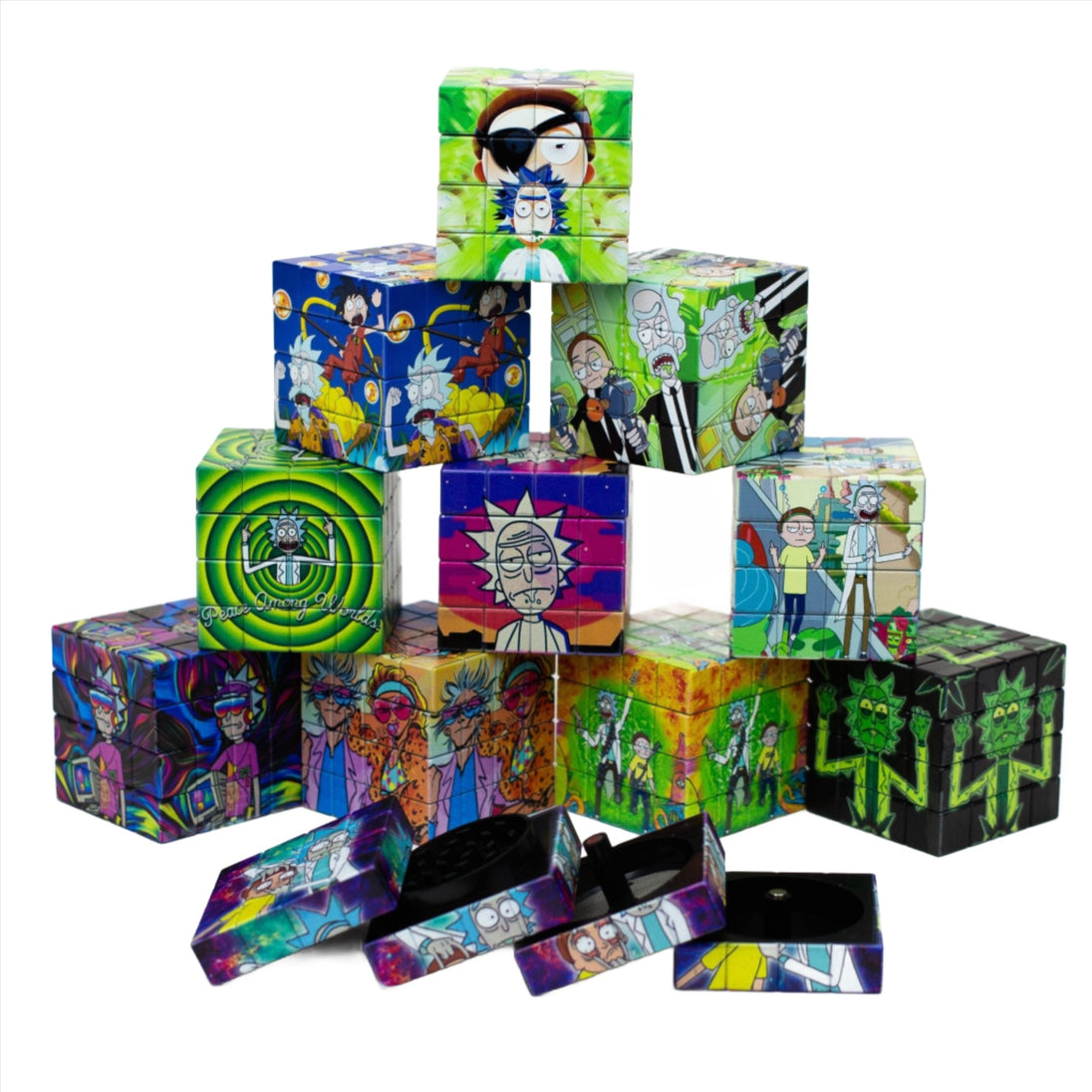 Cartoon Cube 4 Part Herb Grinder - Glasss Station