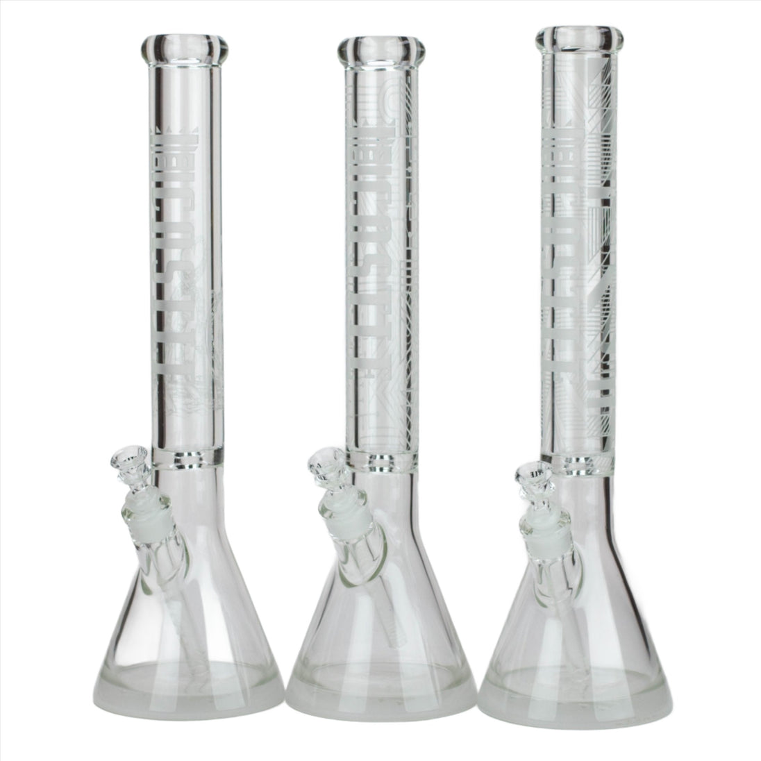 Castle Glassworks - 18" Laser Etched Tube Beaker Bong - Glasss Station