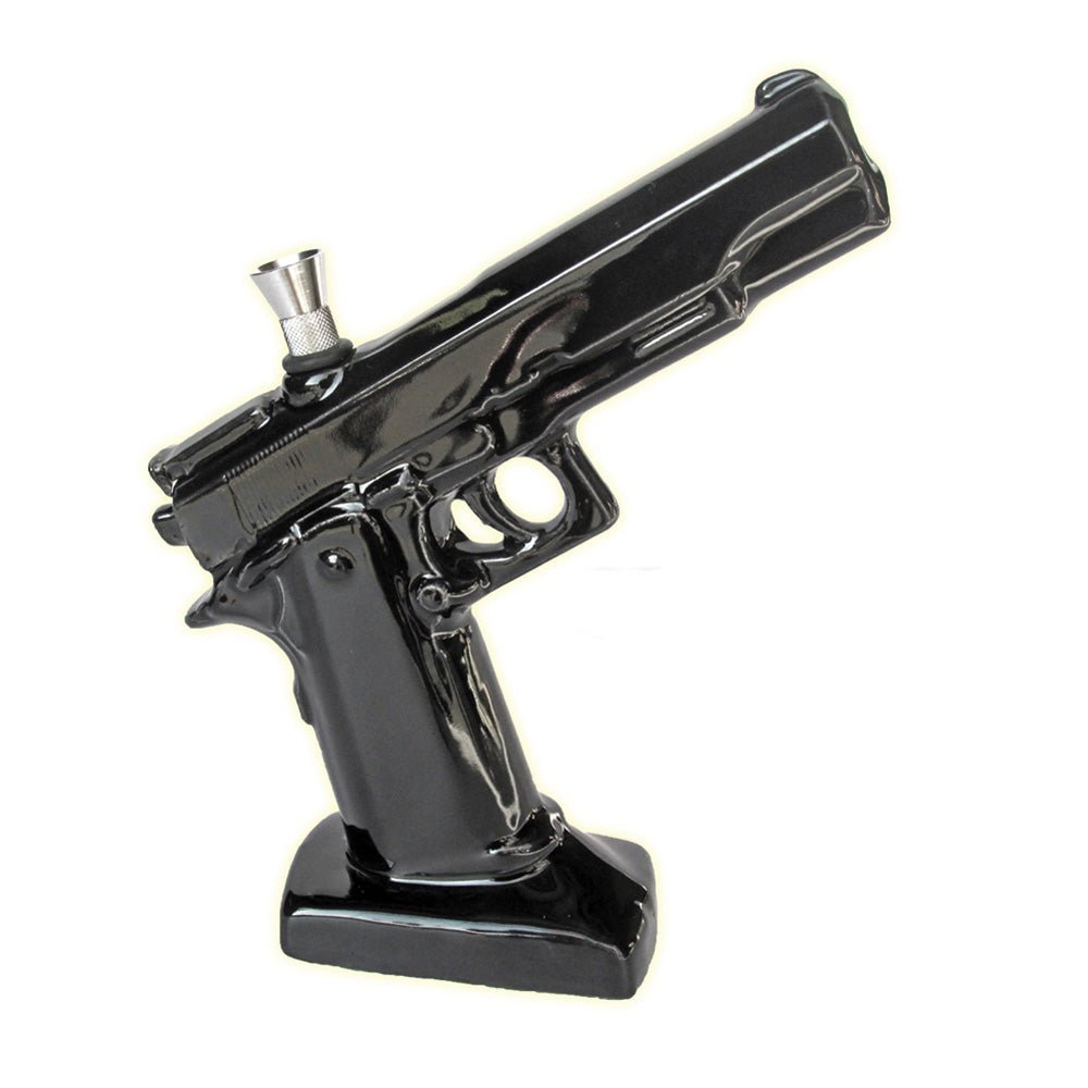 Ceramic .45 Pistol Water Pipe - Glasss Station