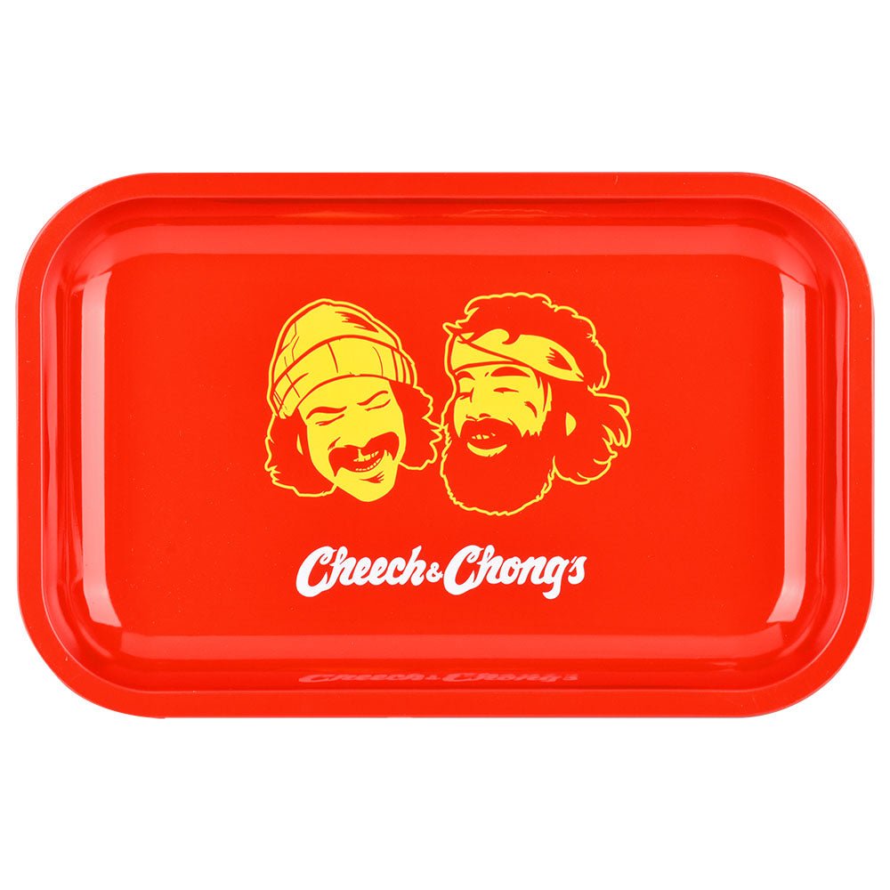 Cheech & Chong x Pulsar Red Faces Metal Rolling Tray W/ Lid - Glasss Station