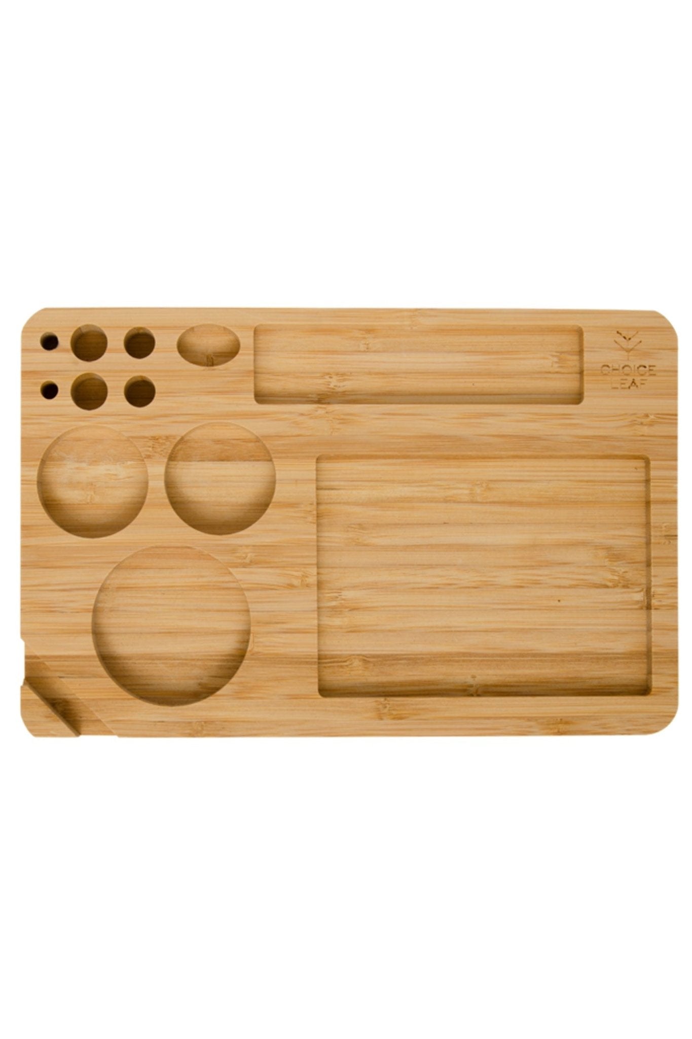 Choice Leaf Wood Rolling Tray - Glasss Station