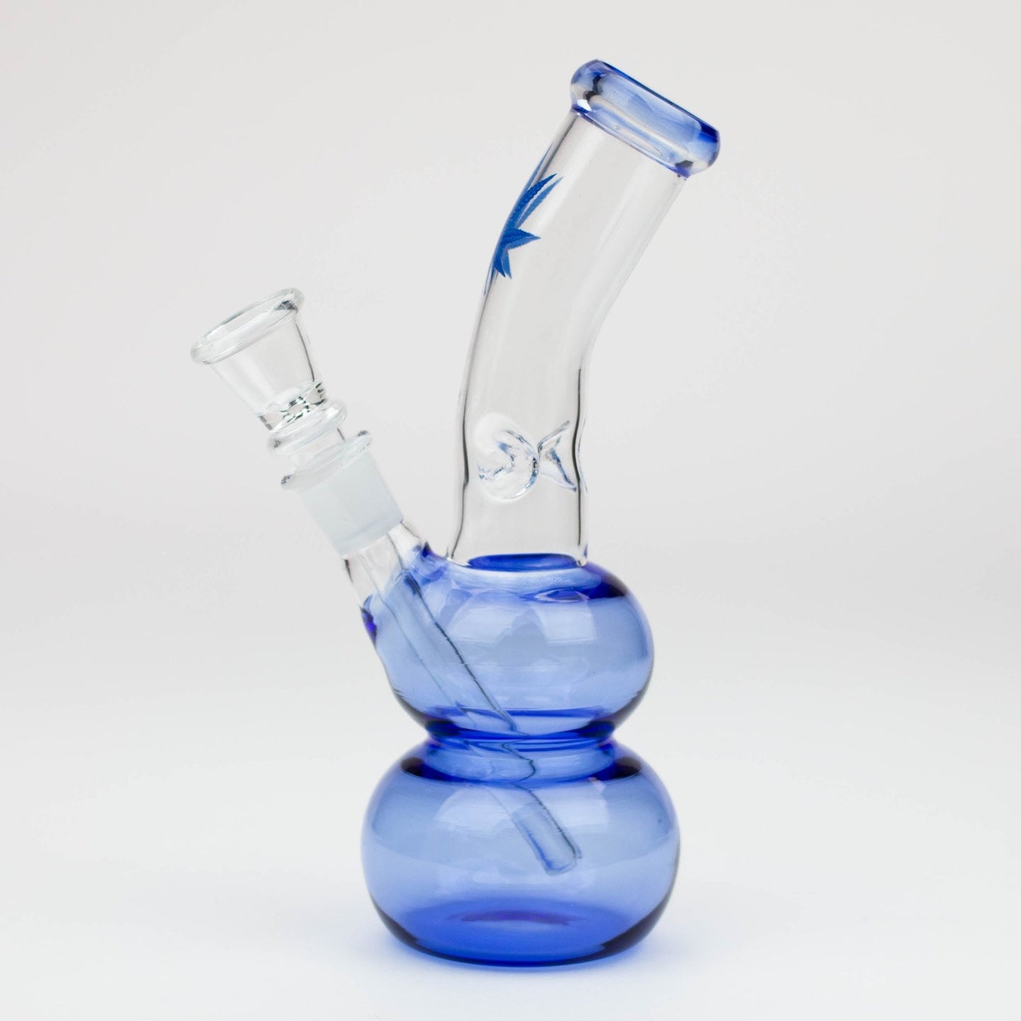 Colored 7" Leaf Double Ball Glass Bong - Glasss Station