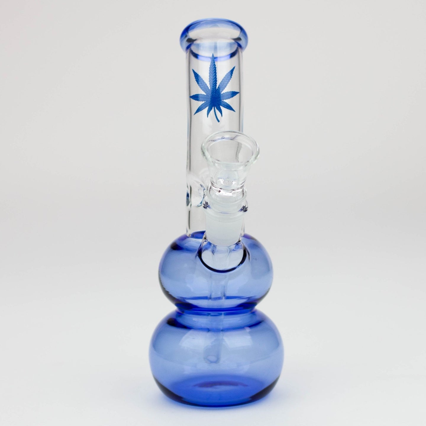 Colored 7" Leaf Double Ball Glass Bong - Glasss Station