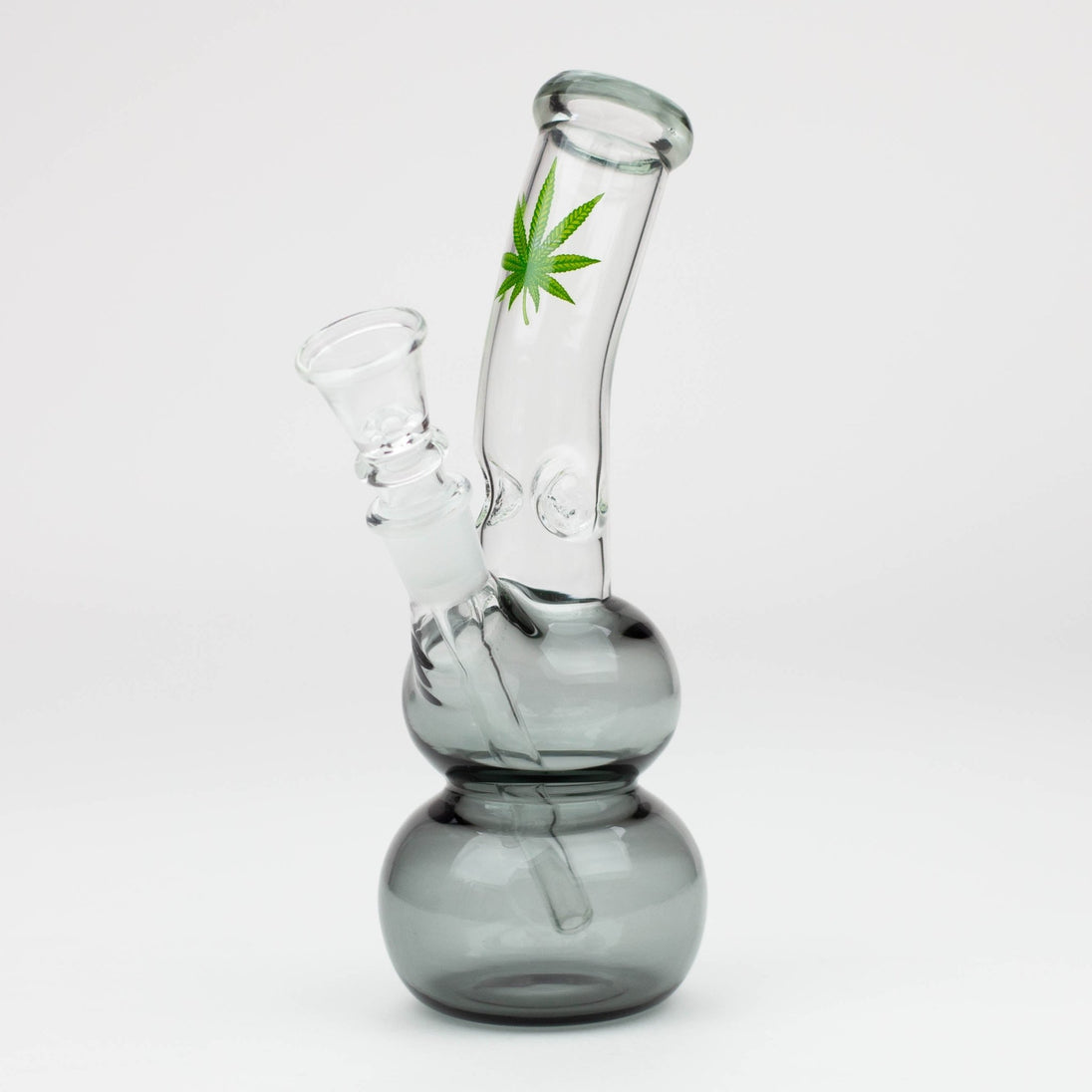 Colored 7" Leaf Double Ball Glass Bong - Glasss Station