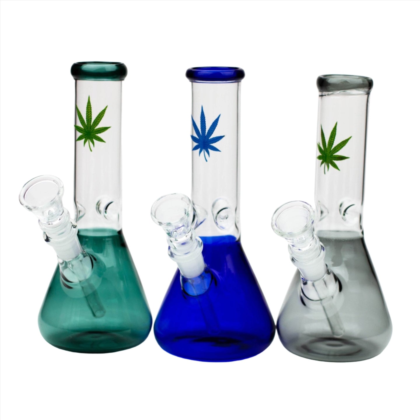 Colored 7" Leaf Glass Beaker Bong - Glasss Station