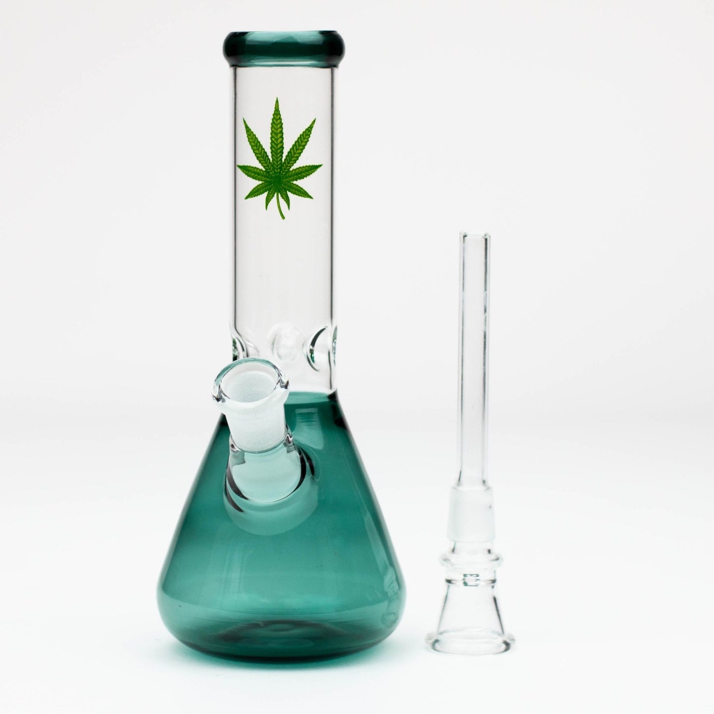 Colored 7" Leaf Glass Beaker Bong - Glasss Station