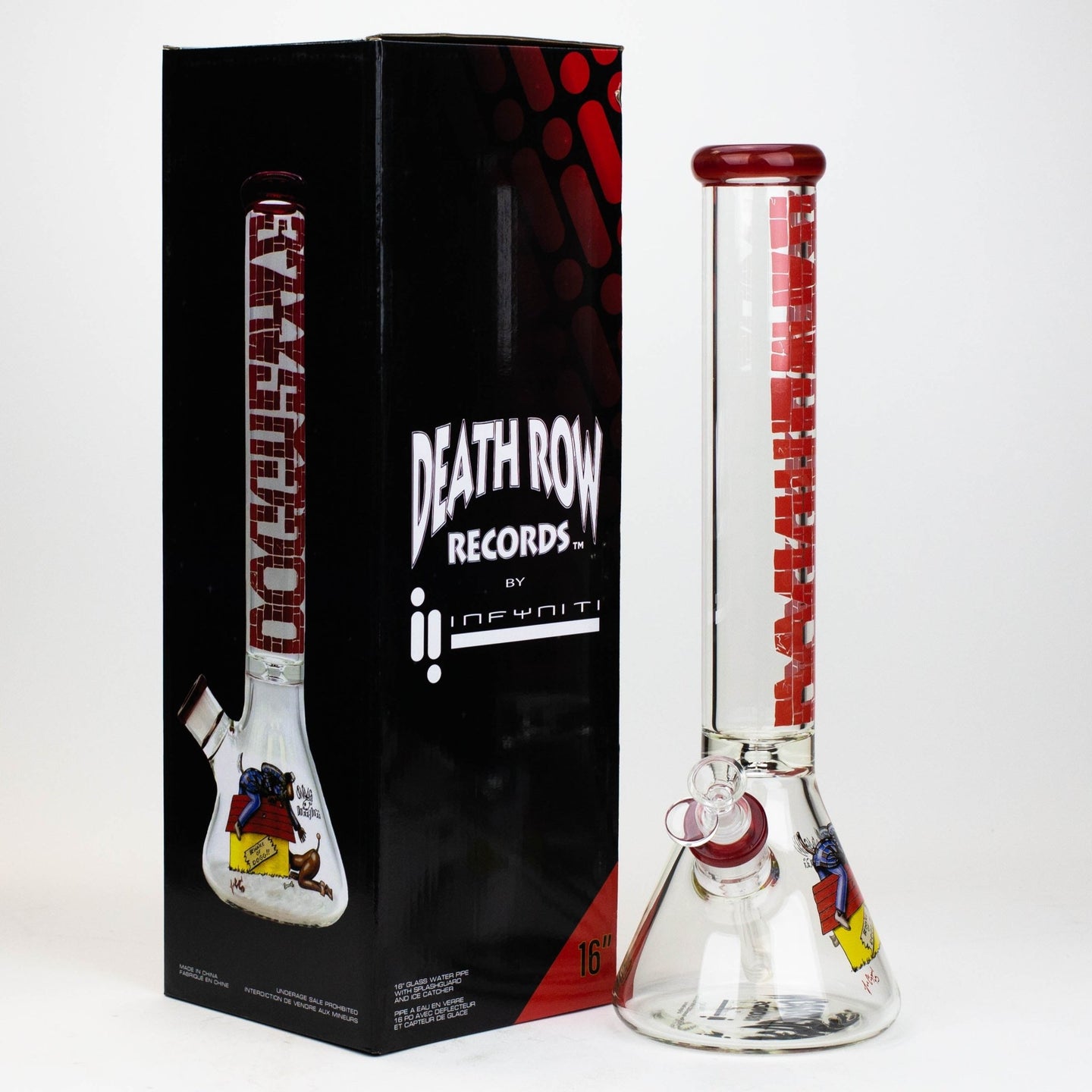 DEATH ROW-15.5" 7mm DOGGYSTYLE Glass Beaker Bong by Infyniti - Glasss Station