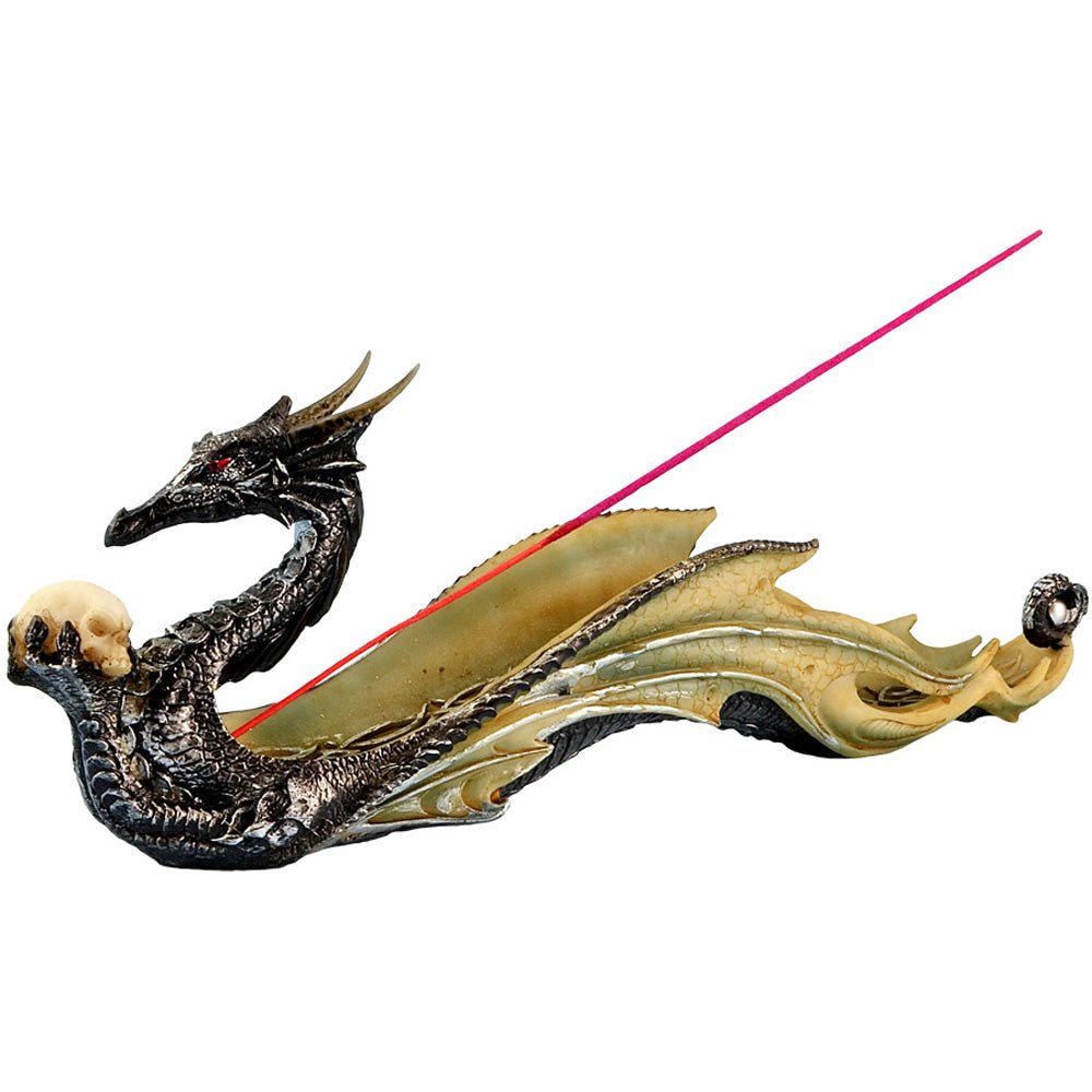 Dragon Holding Skull Incense Burner - Glasss Station