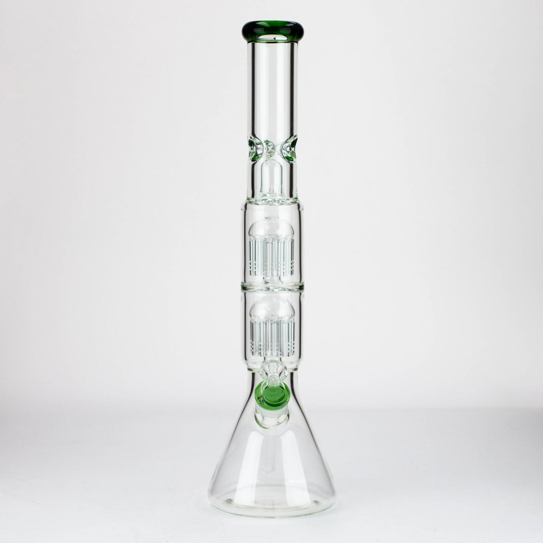 Dual 8 Arm Perc 19" 7mm Water Pipe w/ Splash Guard - Glasss Station