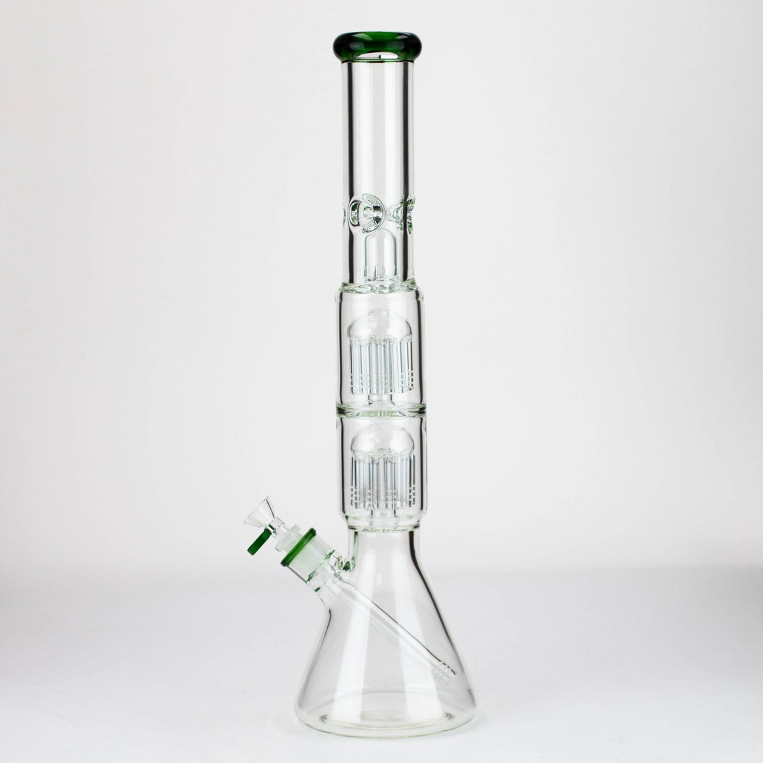 Dual 8 Arm Perc 19" 7mm Water Pipe w/ Splash Guard - Glasss Station