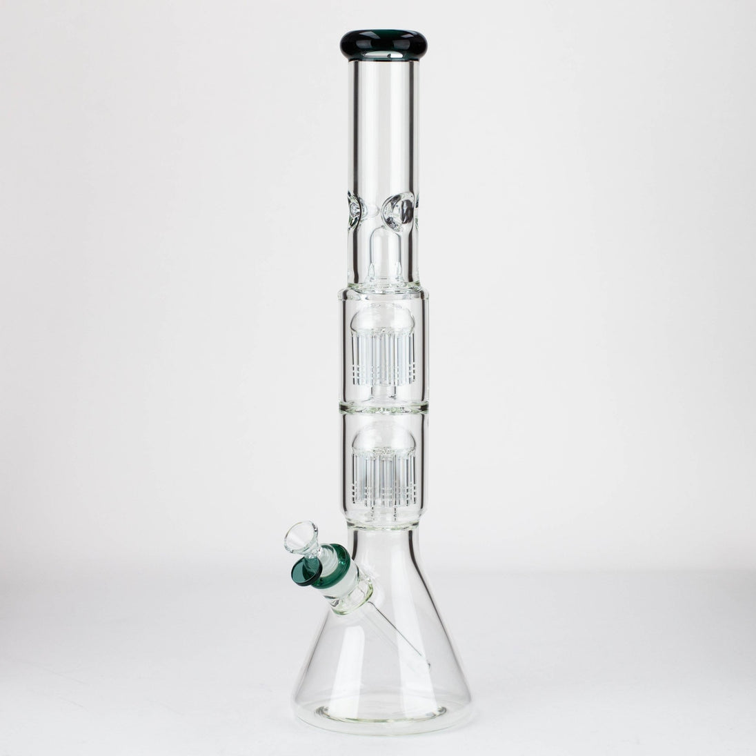 Dual 8 Arm Perc 19" 7mm Water Pipe w/ Splash Guard - Glasss Station