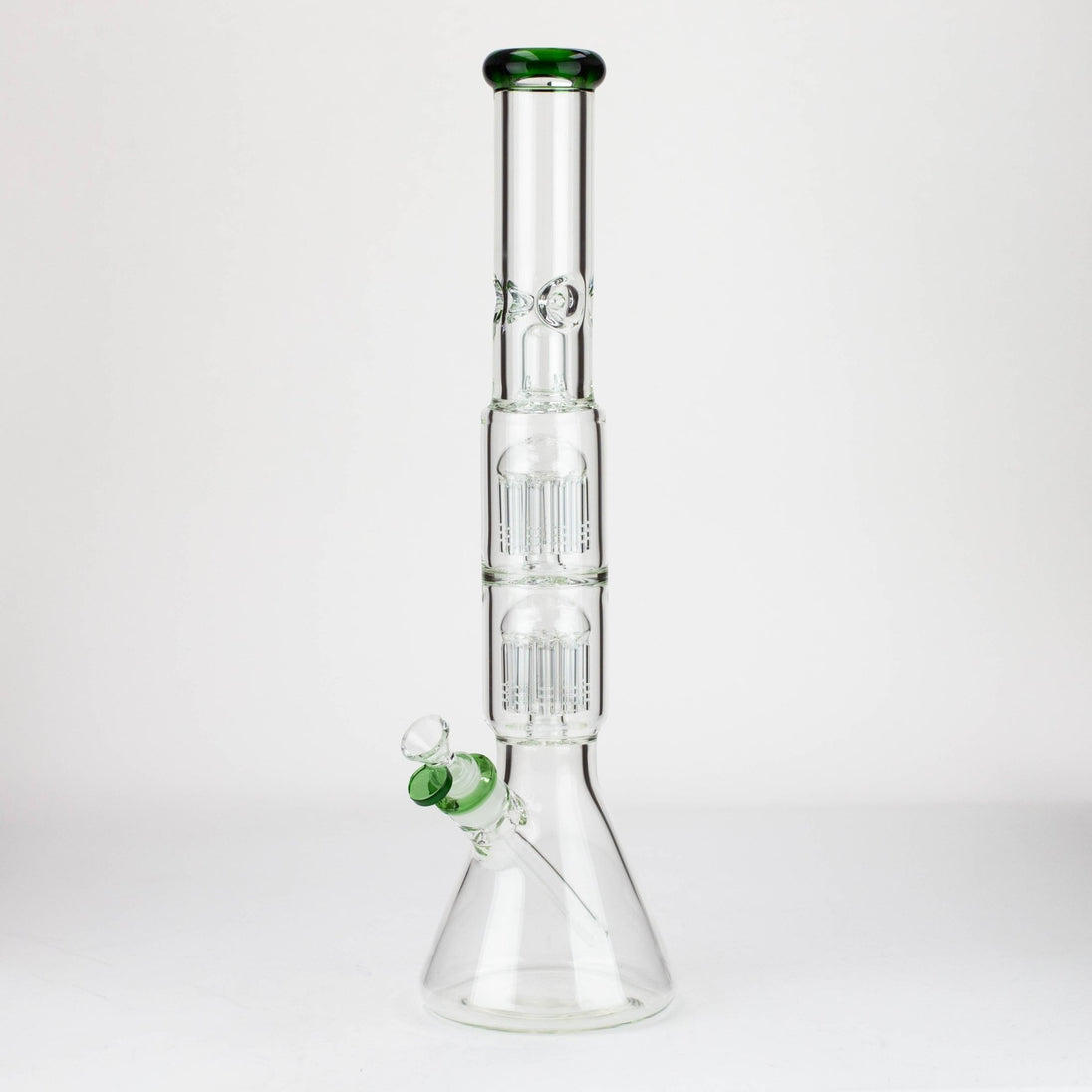 Dual 8 Arm Perc 19" 7mm Water Pipe w/ Splash Guard - Glasss Station