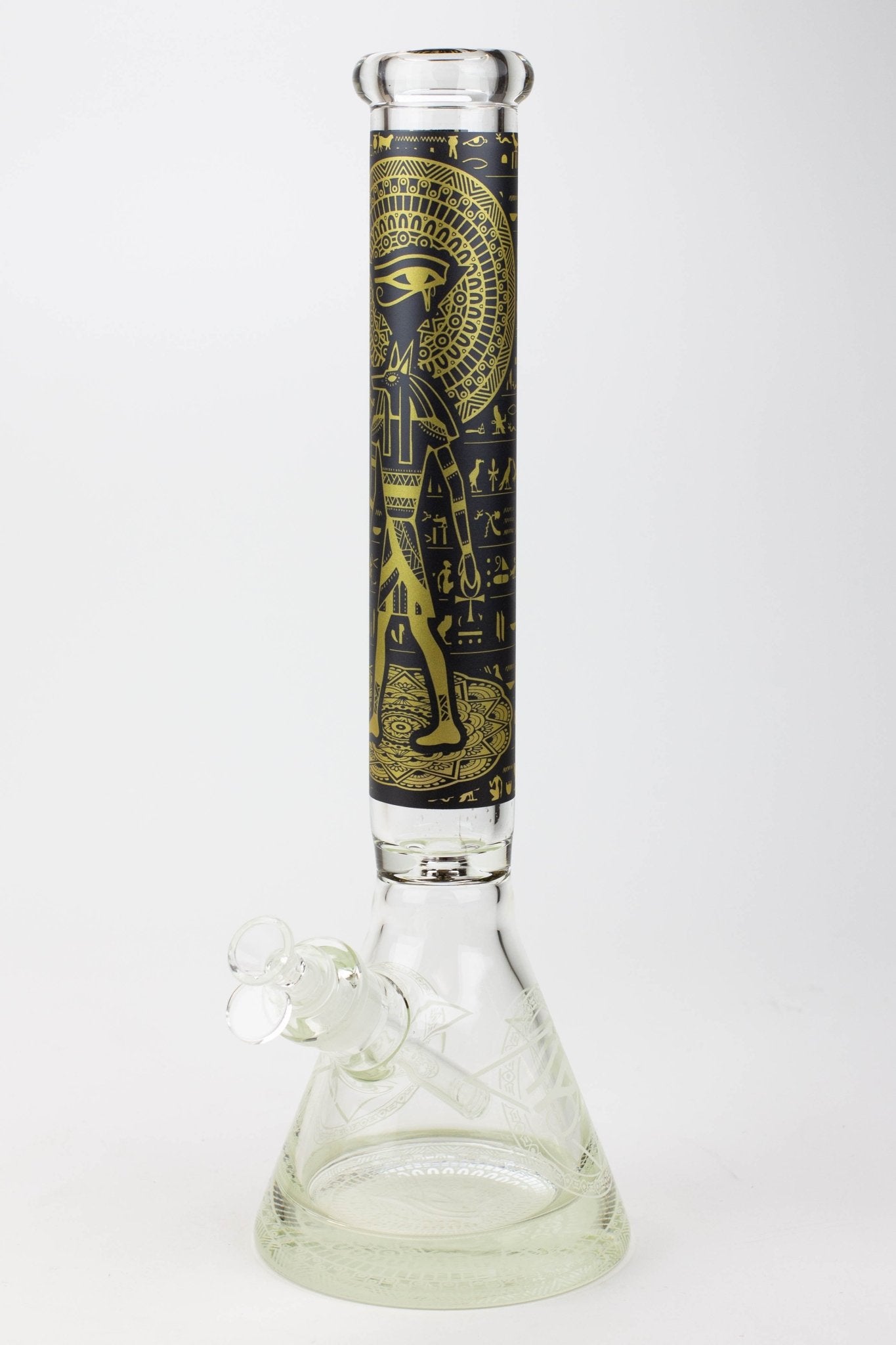 Egyptian Hieroglyph 16" 9mm Glow in the Dark Beaker Bong - Glasss Station