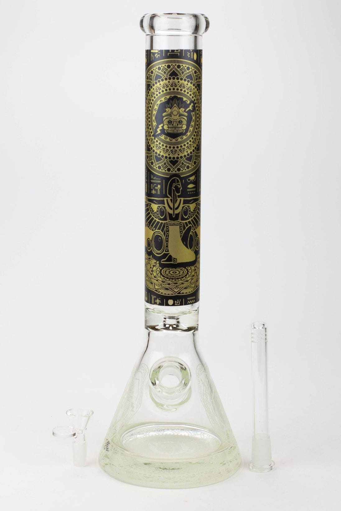 Egyptian Hieroglyph 16" 9mm Glow in the Dark Beaker Bong - Glasss Station