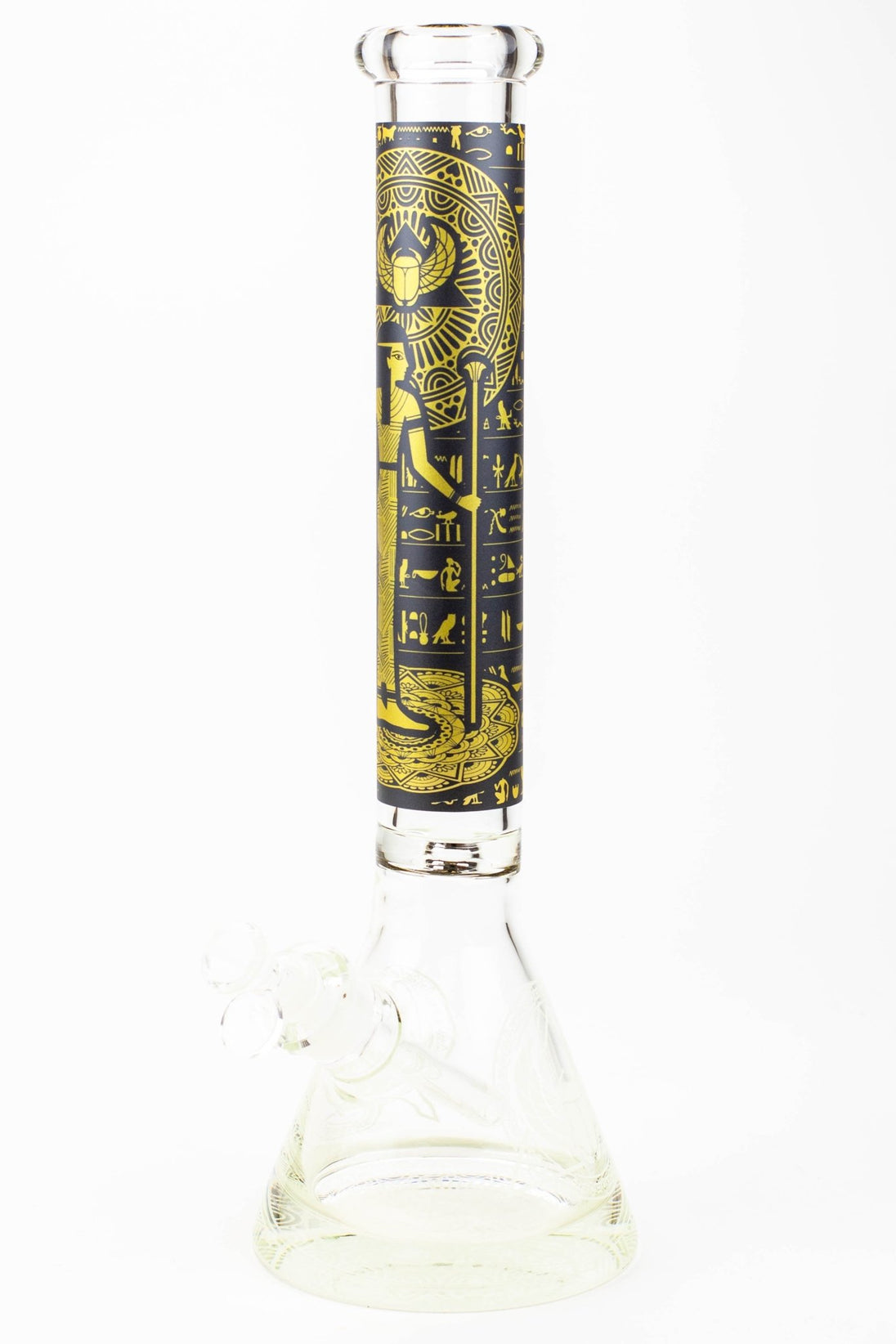 Egyptian Hieroglyph 16" 9mm Glow in the Dark Beaker Bong - Glasss Station