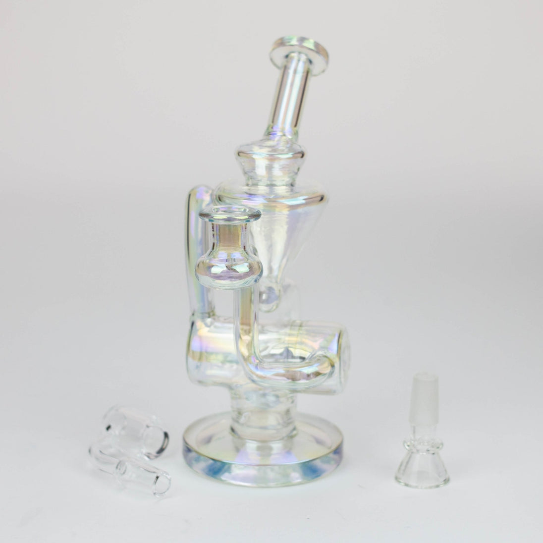 Electroplated 8" 2-in-1 Glass Recycler Bong/Rig - Glasss Station