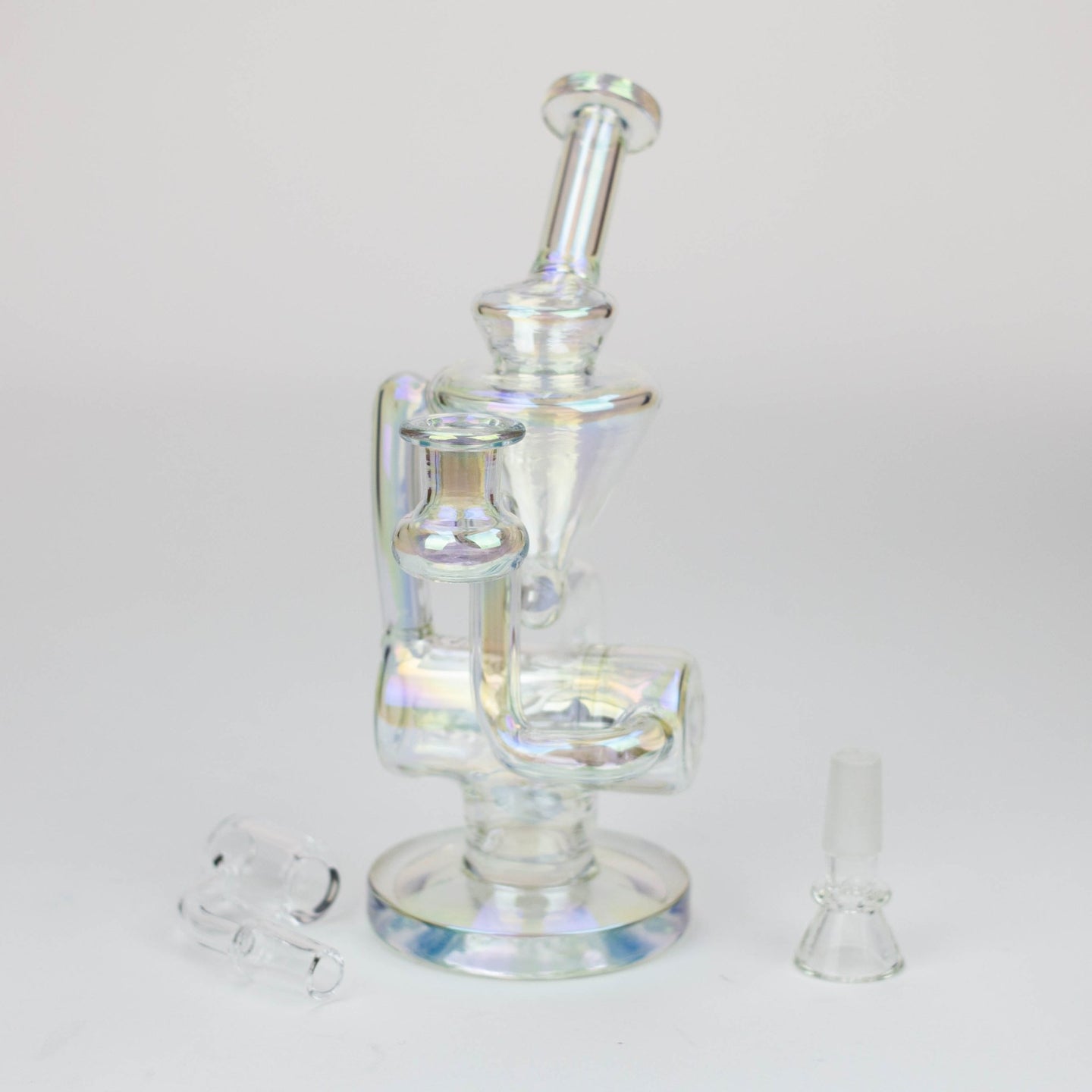 Electroplated 8" 2-in-1 Glass Recycler Bong/Rig - Glasss Station