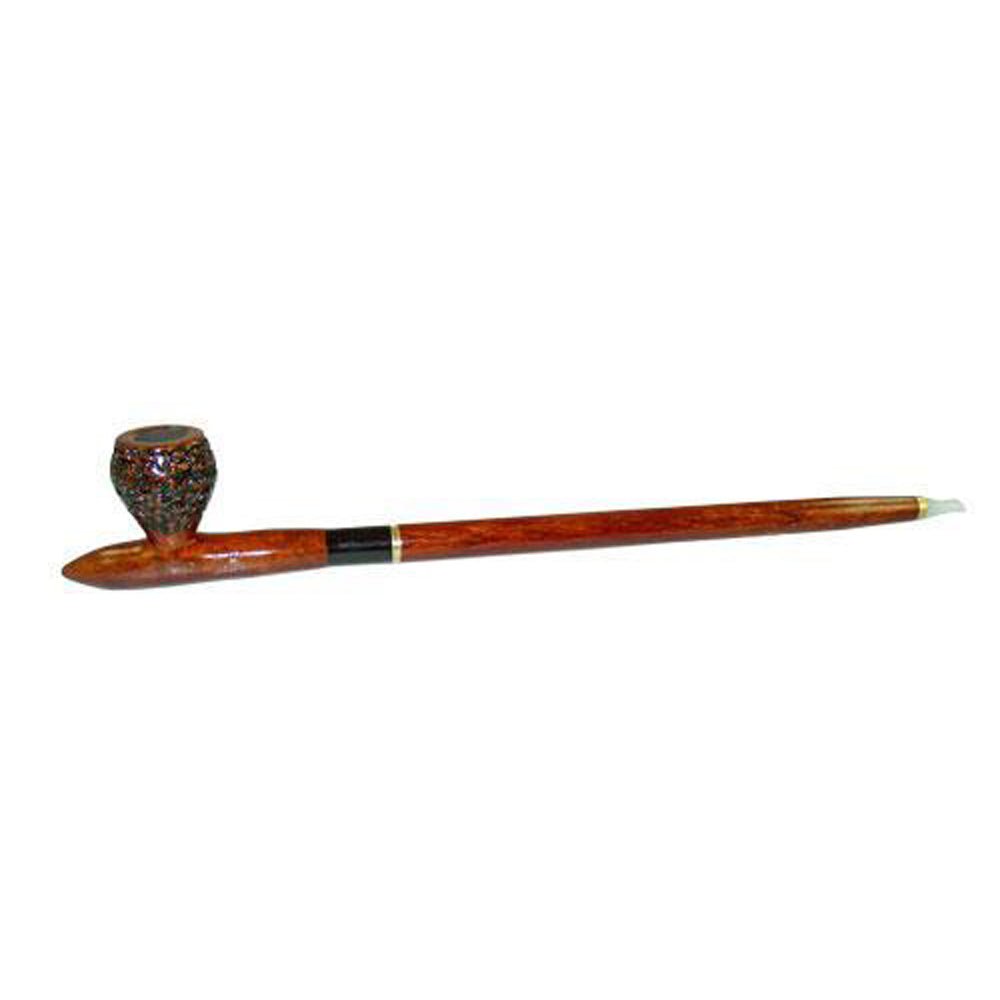 Engraved African Wood & Sassafras Pipe - Glasss Station