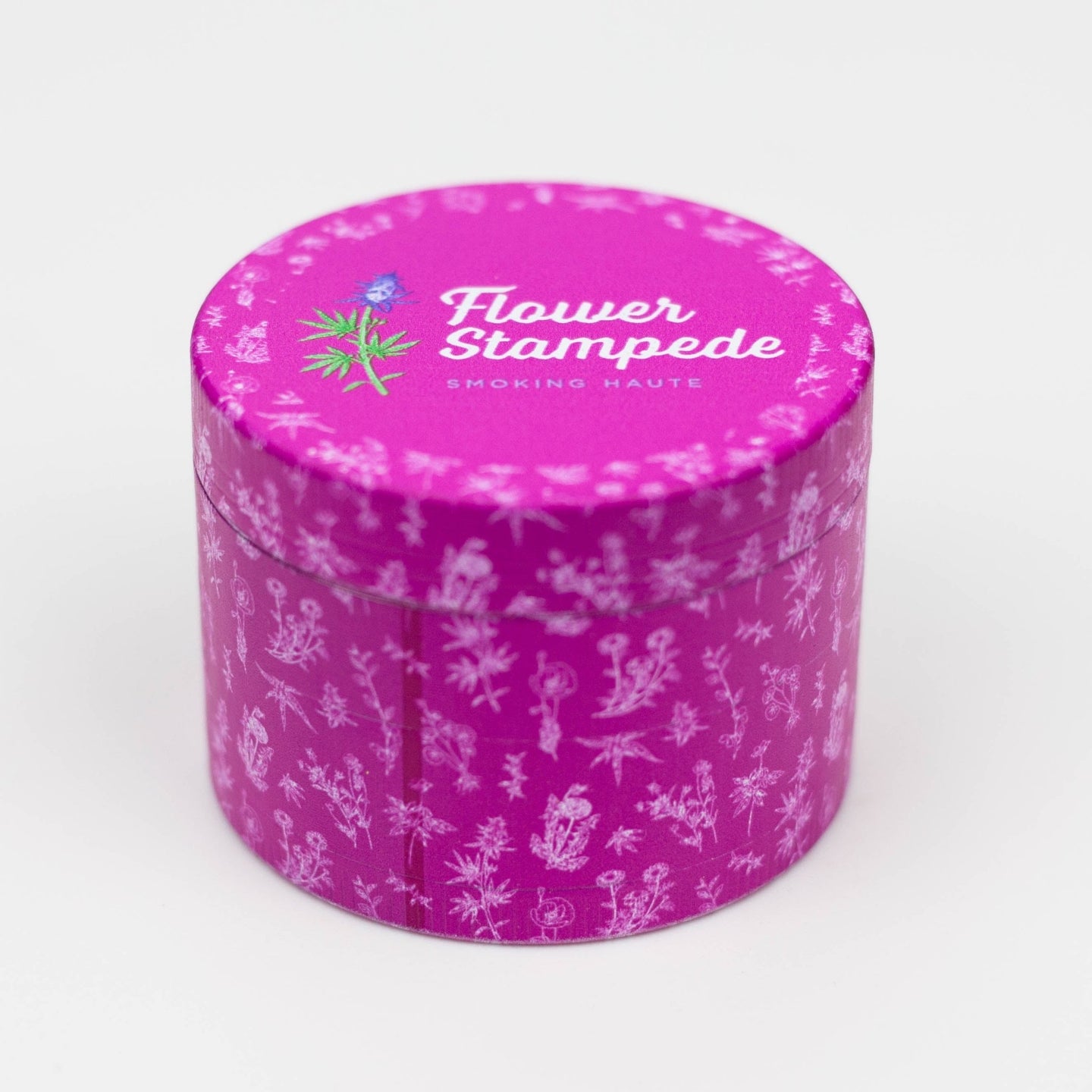 Flower Stampede 4-Layer Pink Grinder - Glasss Station