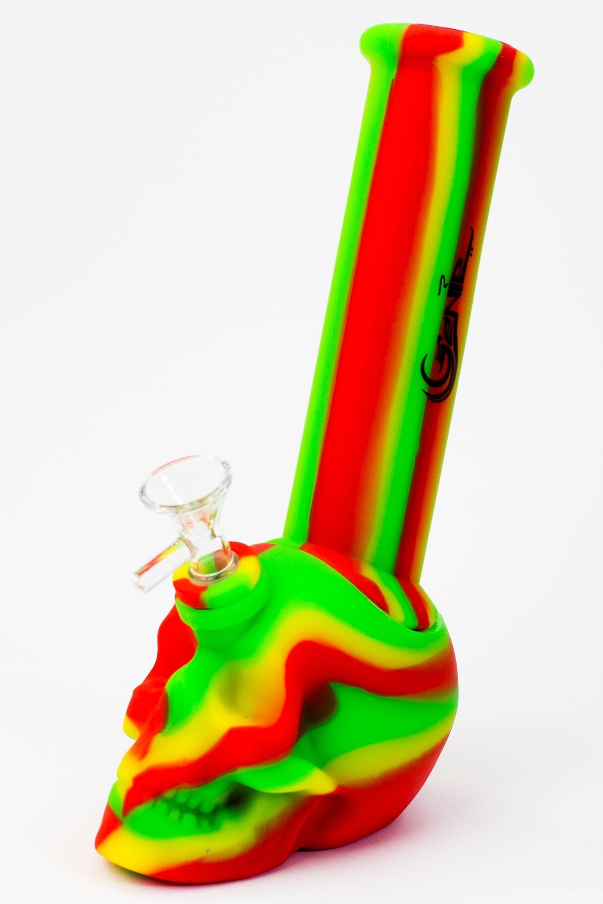 GENIE 9" Skull Multi-Colored Silicone Bong - Glasss Station