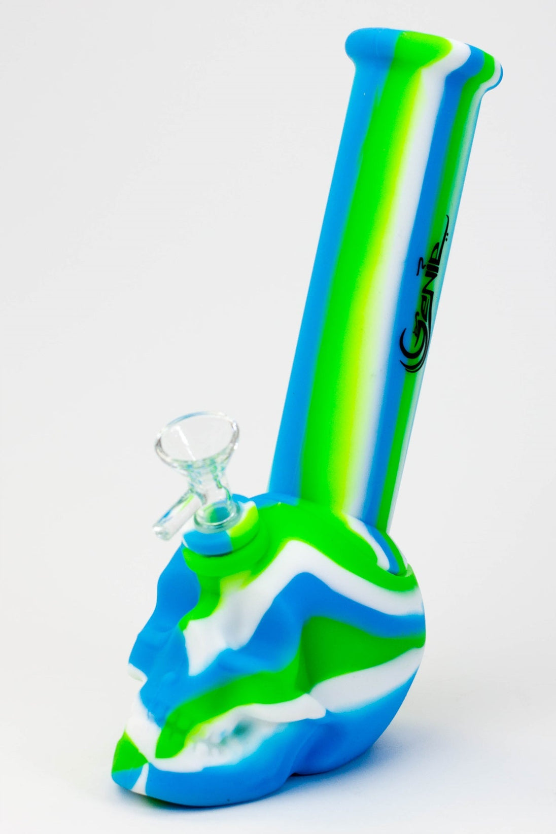 GENIE 9" Skull Multi-Colored Silicone Bong - Glasss Station