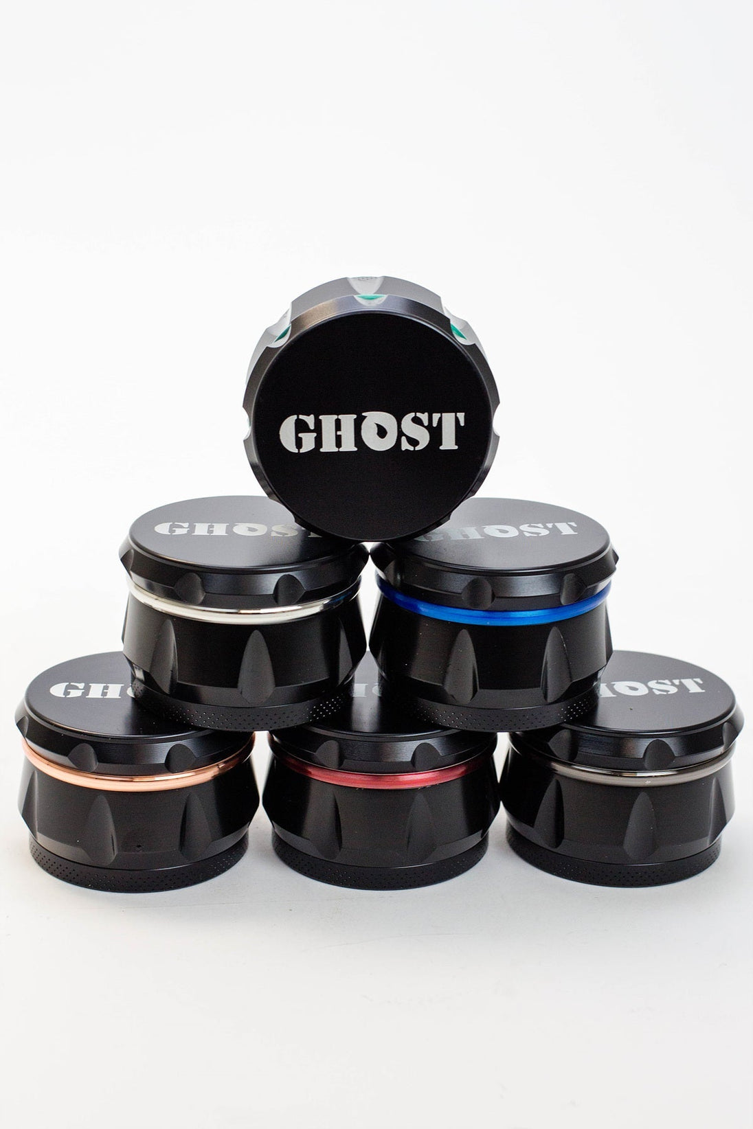 GHOST 4 Parts Black Herb Grinder - Glasss Station