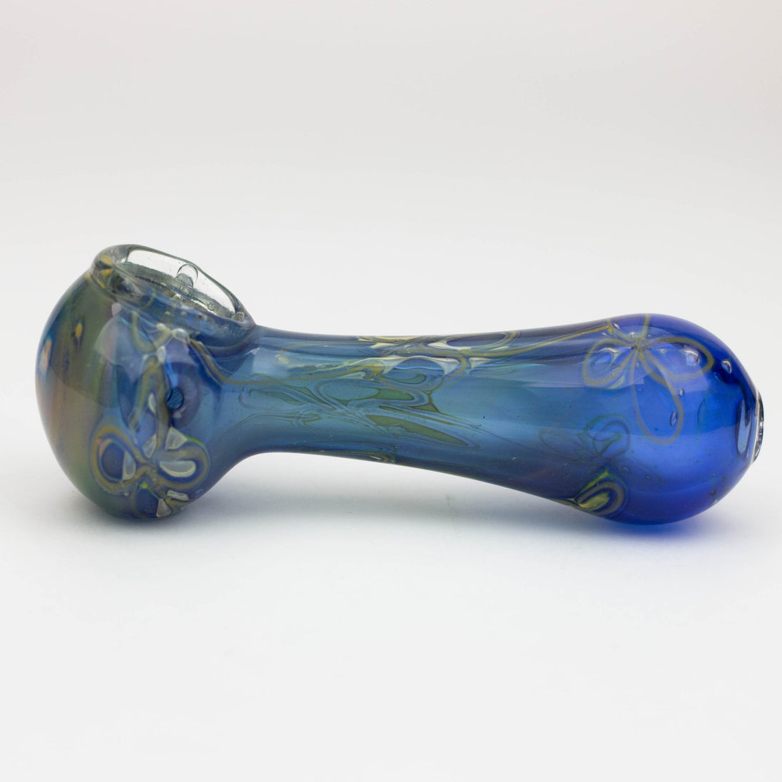 Gold Fumed 5" Blue Hand Pipe - Glasss Station