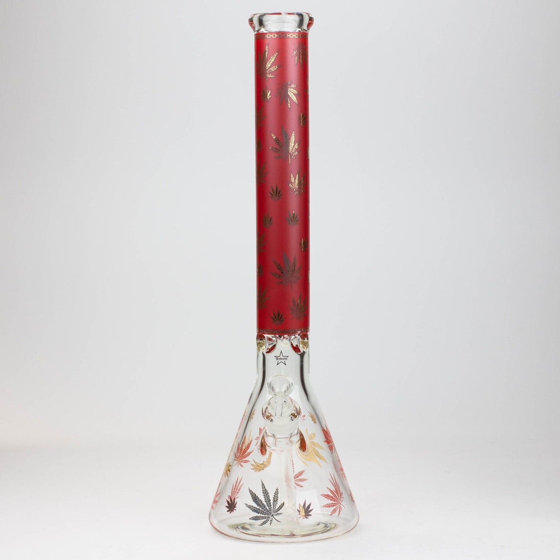 Gold Leaf 19.5" 9mm Beaker Bong - Glasss Station