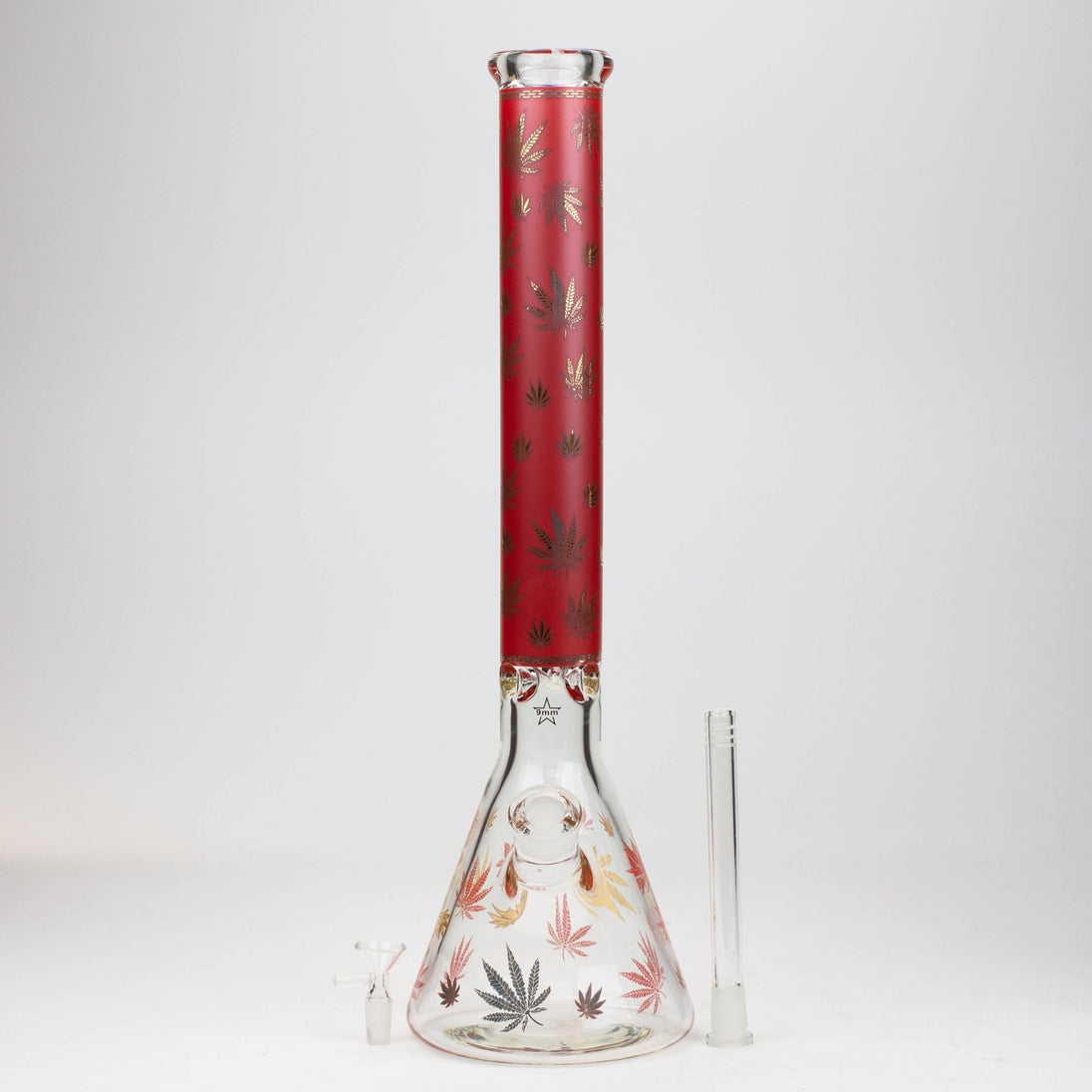 Gold Leaf 19.5" 9mm Beaker Bong - Glasss Station