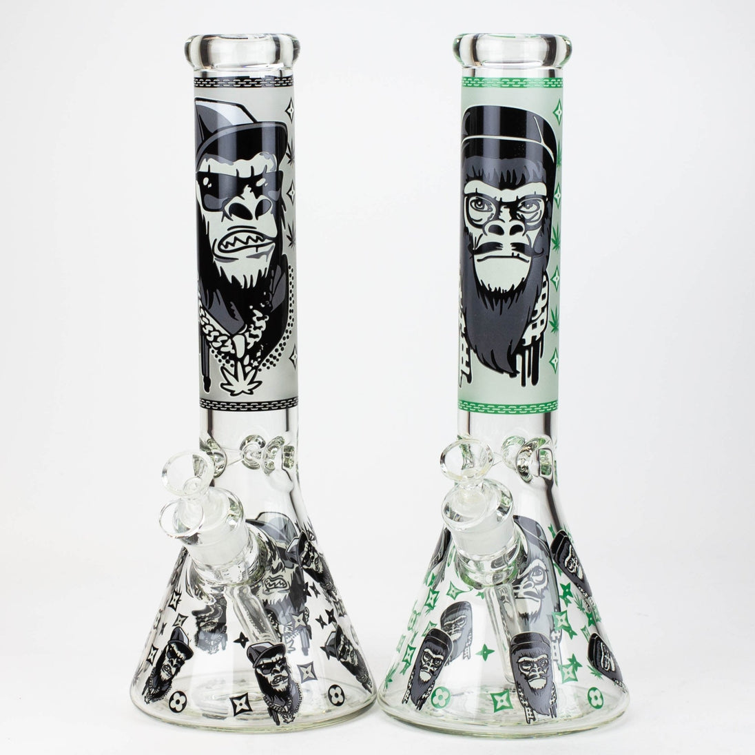 Gorilla Glow in the Dark 14" 7mm Beaker Bong - Glasss Station