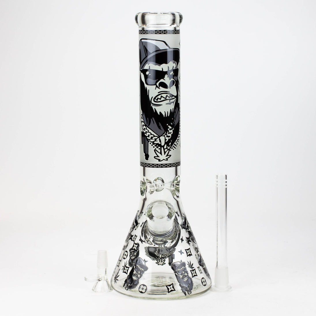 Gorilla Glow in the Dark 14" 7mm Beaker Bong - Glasss Station