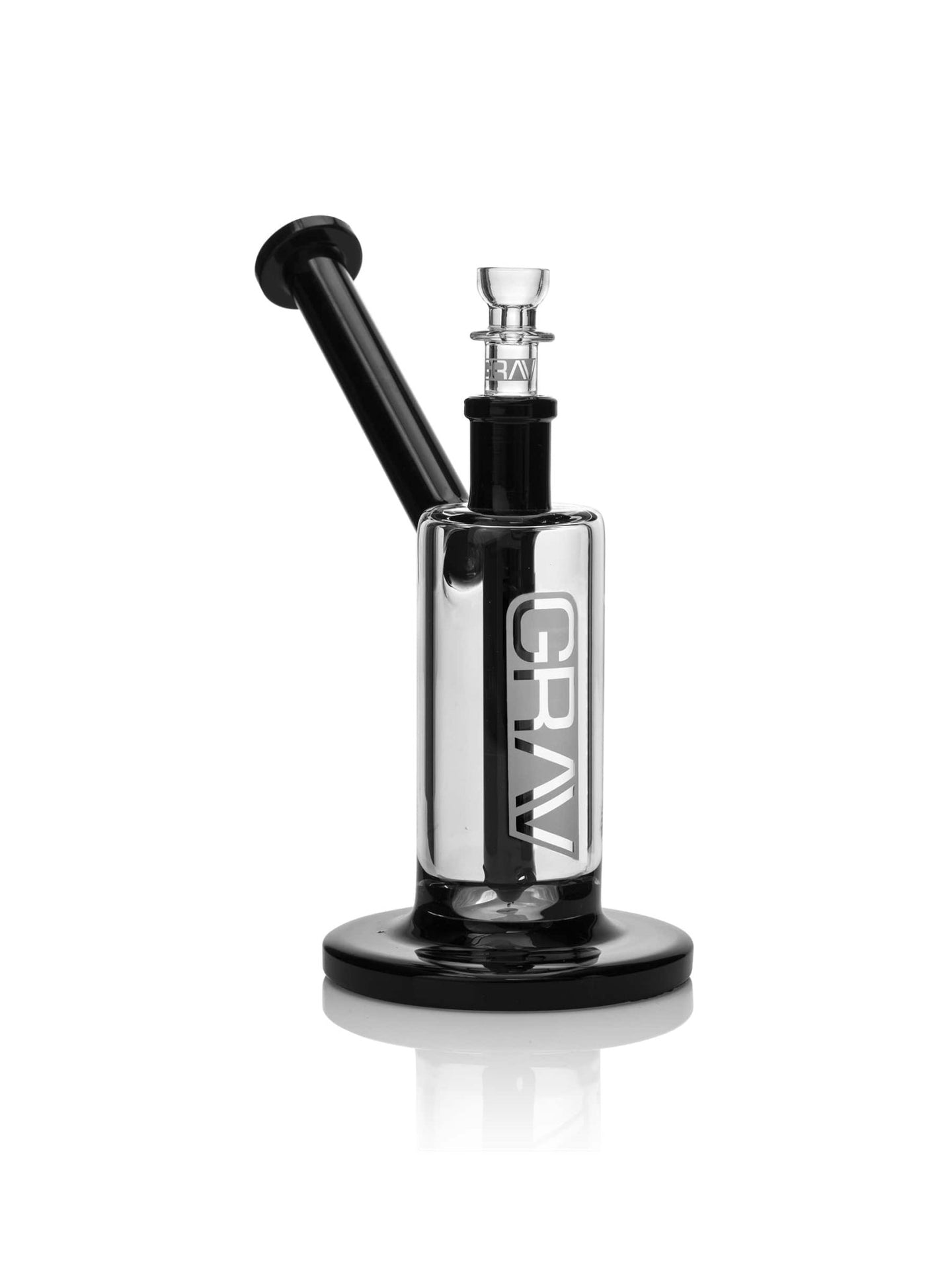 GRAV Medium Upright Black Accents Bubbler - Glasss Station