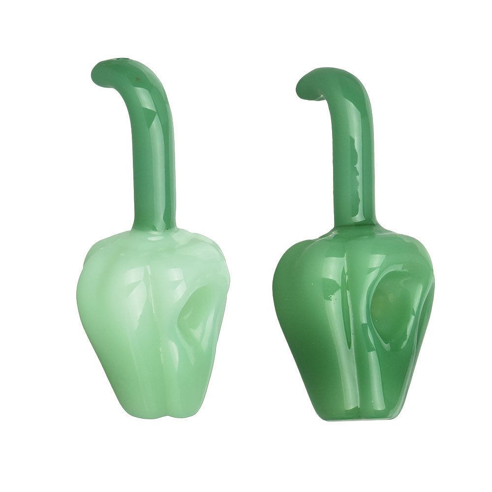 Green Bell Pepper 3.75" Hand Pipe - Glasss Station