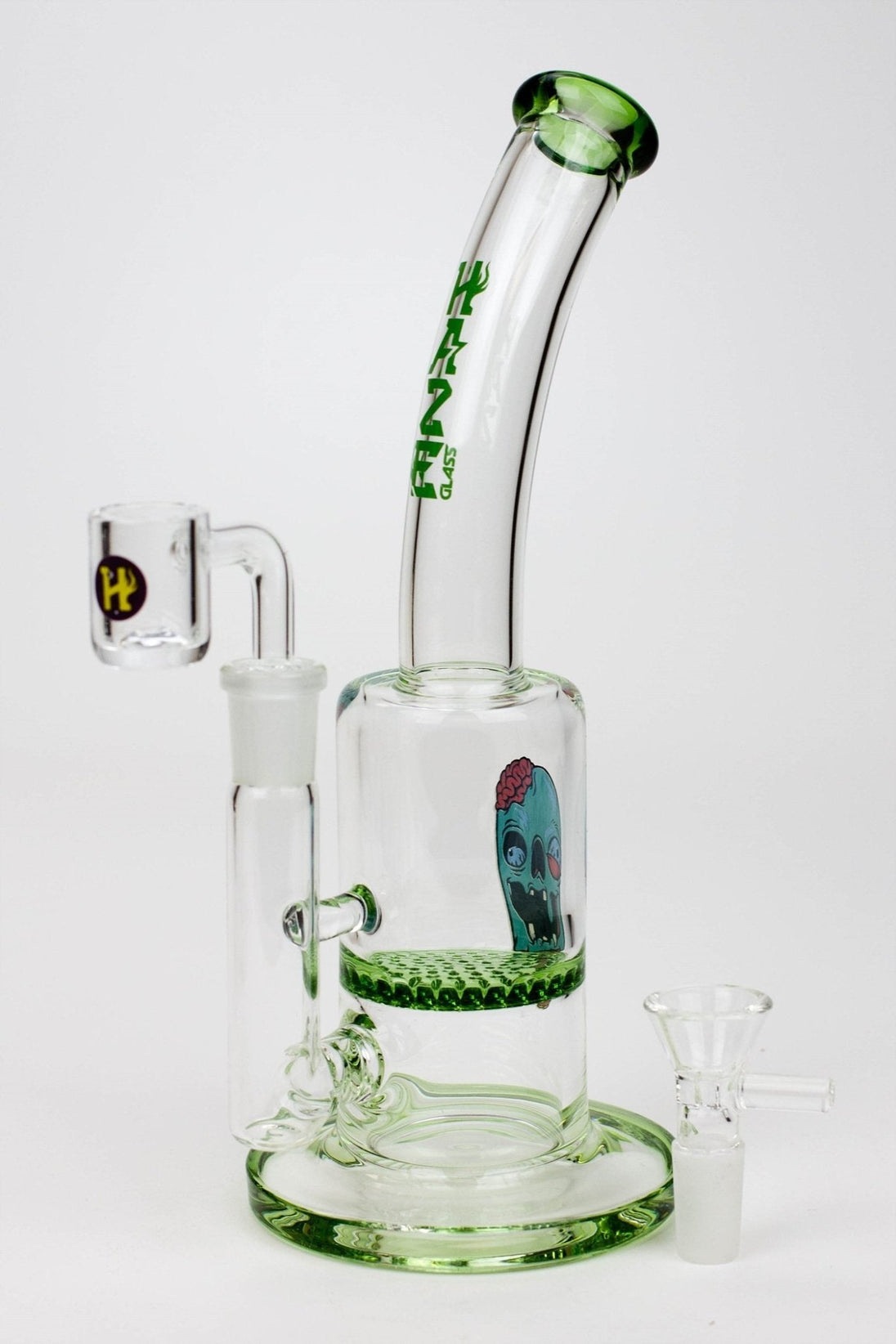 HAZE 8" 2-in-1 Honeycomb Diffuser Bent Neck Dab Bong/Rig - Glasss Station