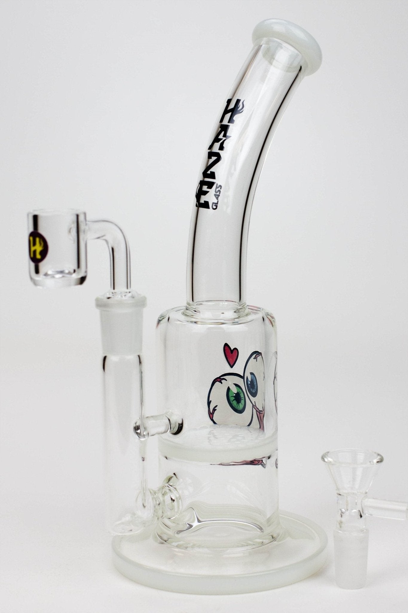 HAZE 8" 2-in-1 Honeycomb Diffuser Bent Neck Dab Bong/Rig - Glasss Station