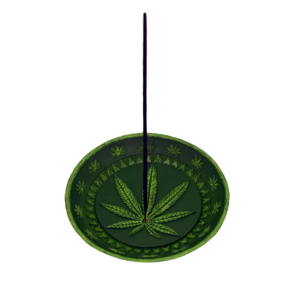 Hemp Leaf Dish Incense Burner - Glasss Station