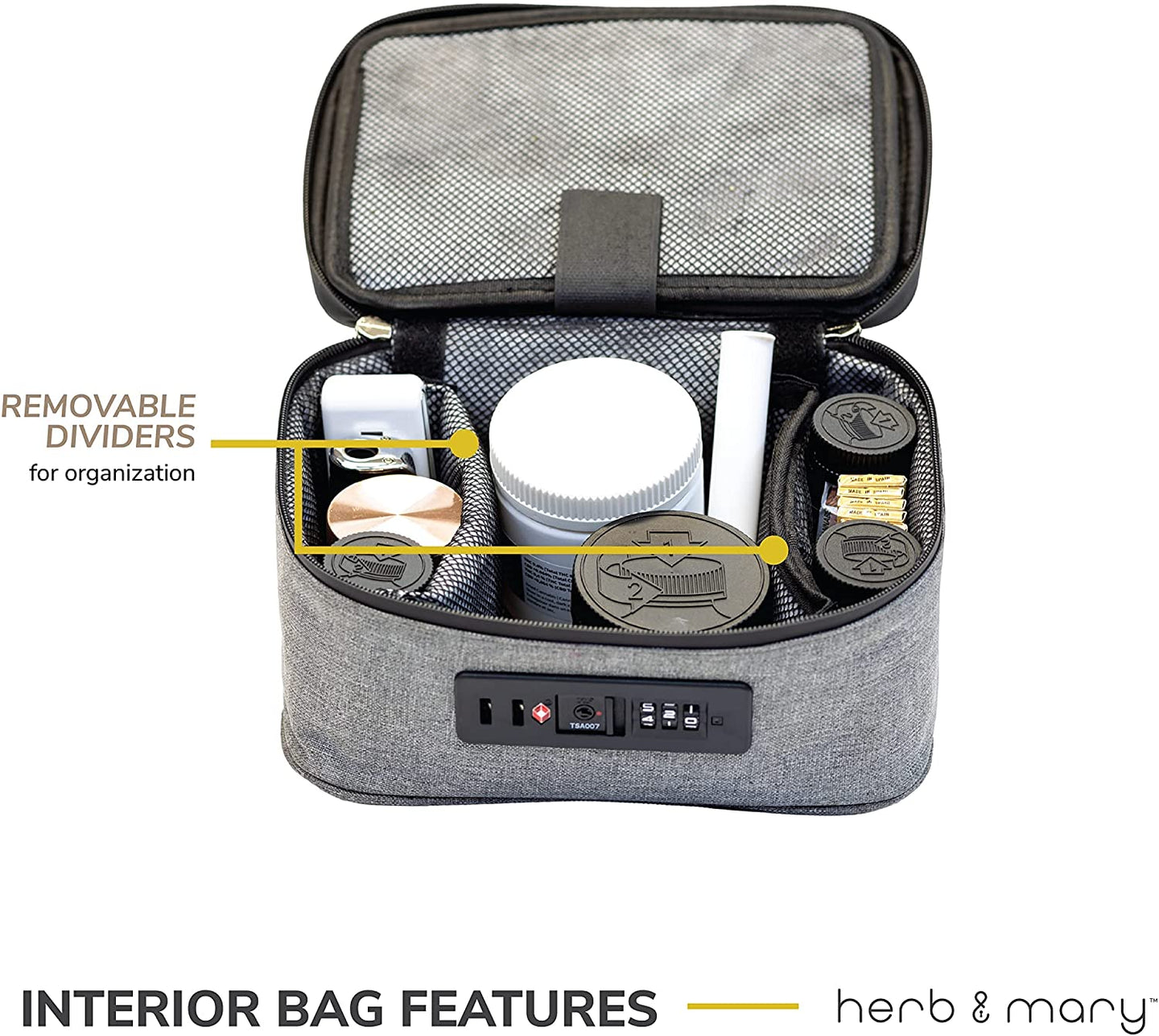 Herb & Mary Smell Proof Storage Stash Case w/Integrated Combo Lock (Medium) - Glasss Station