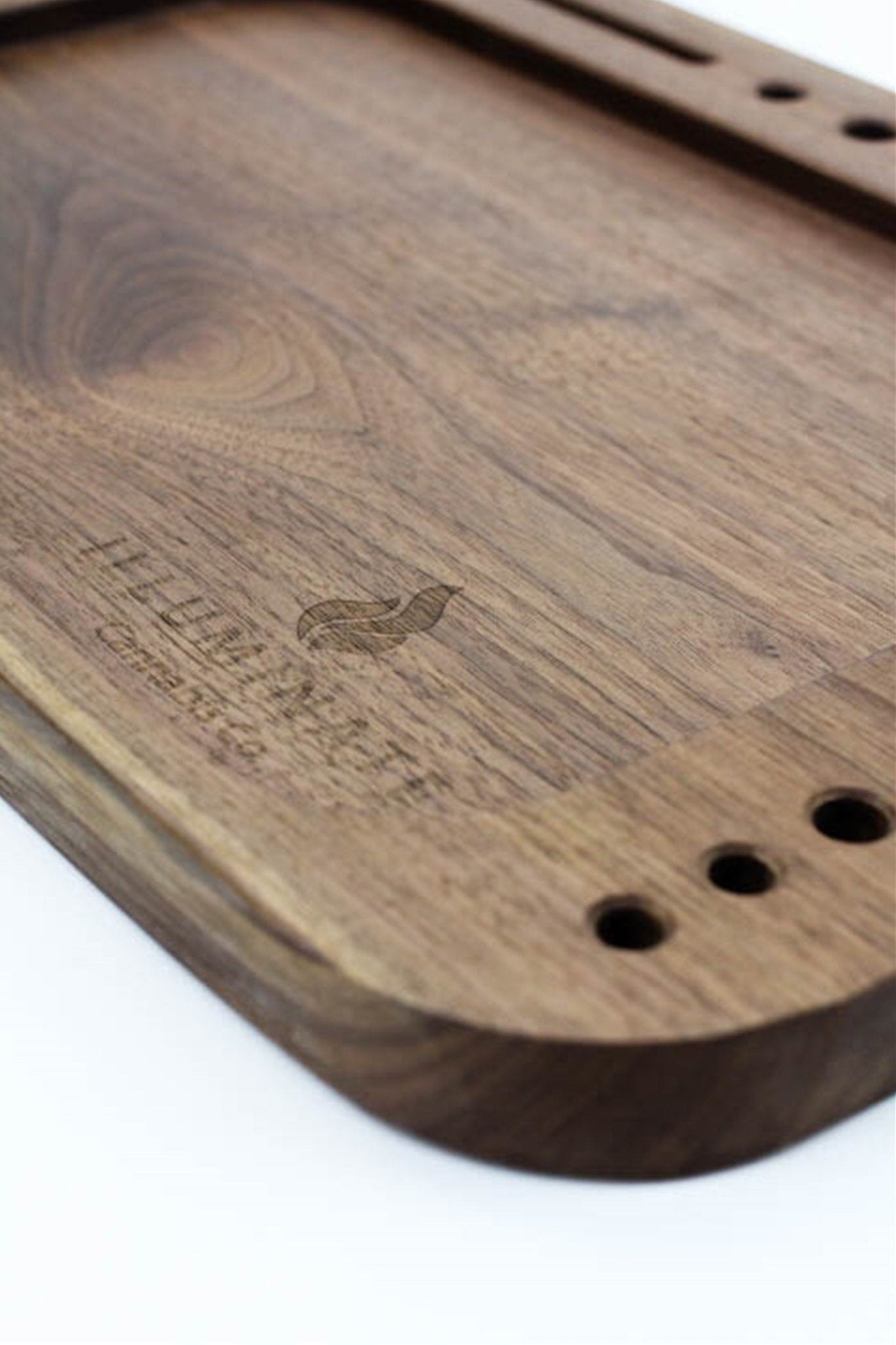 Illuminate Walnut King Size Rolling Tray - Glasss Station